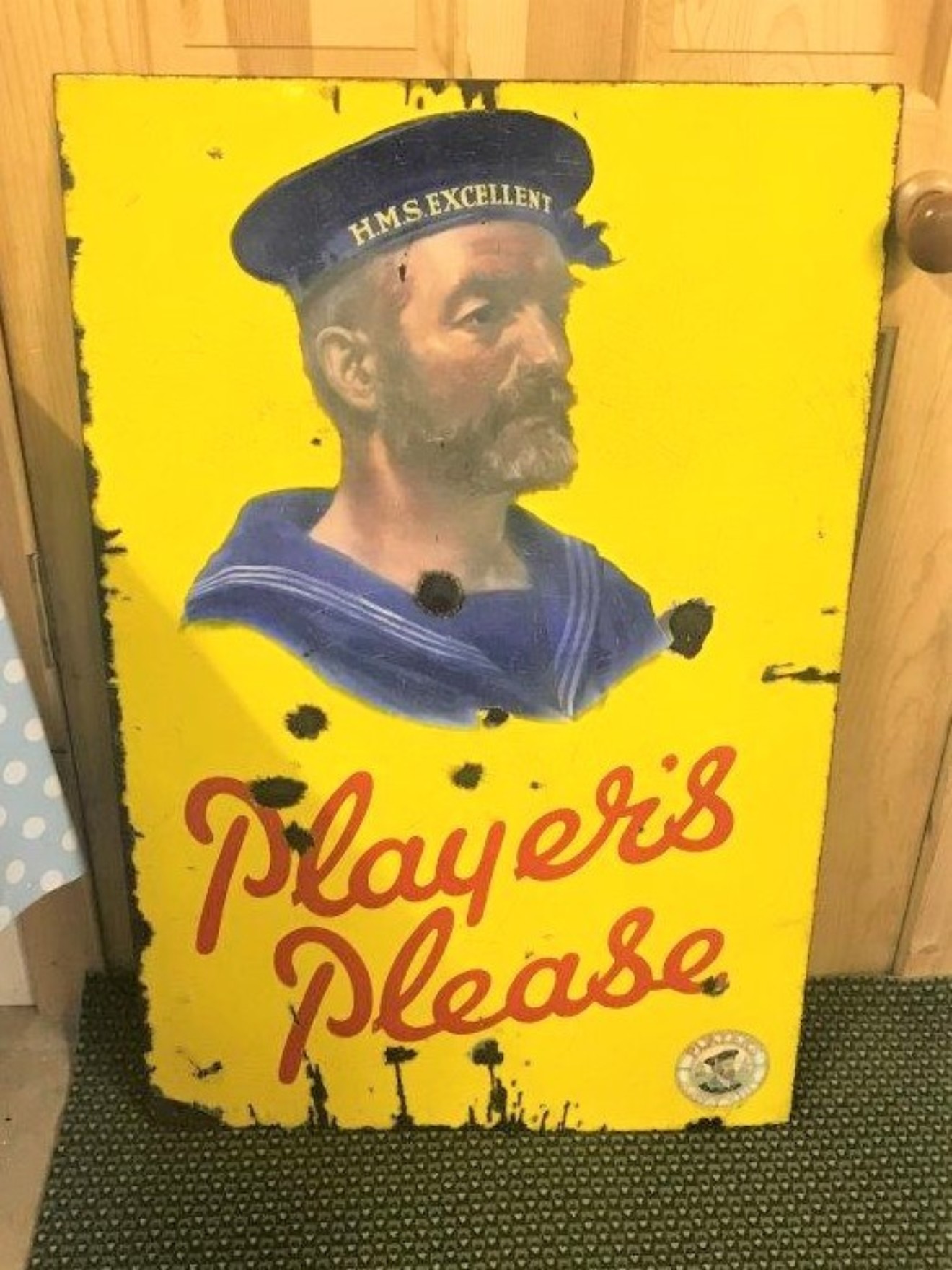 Players Navy Cut Cigarettes Porcelain Enamel Advertising Sign