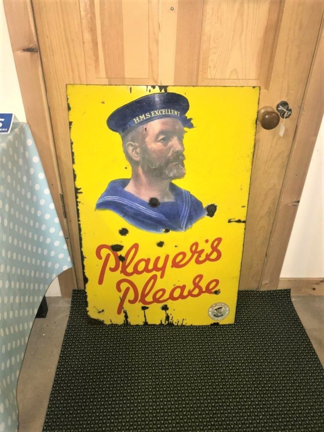 Players Navy Cut Cigarettes Porcelain Enamel Advertising Sign