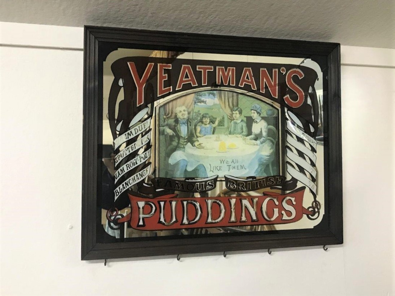 Yeatman's Puddings Advertising Mirror Key Rack