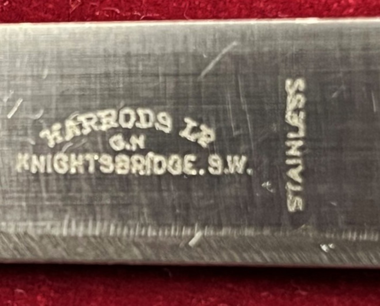 Vintage 7 Piece Horn Handled Carving Set by Harrod's Ltd Knightsbridge SW London