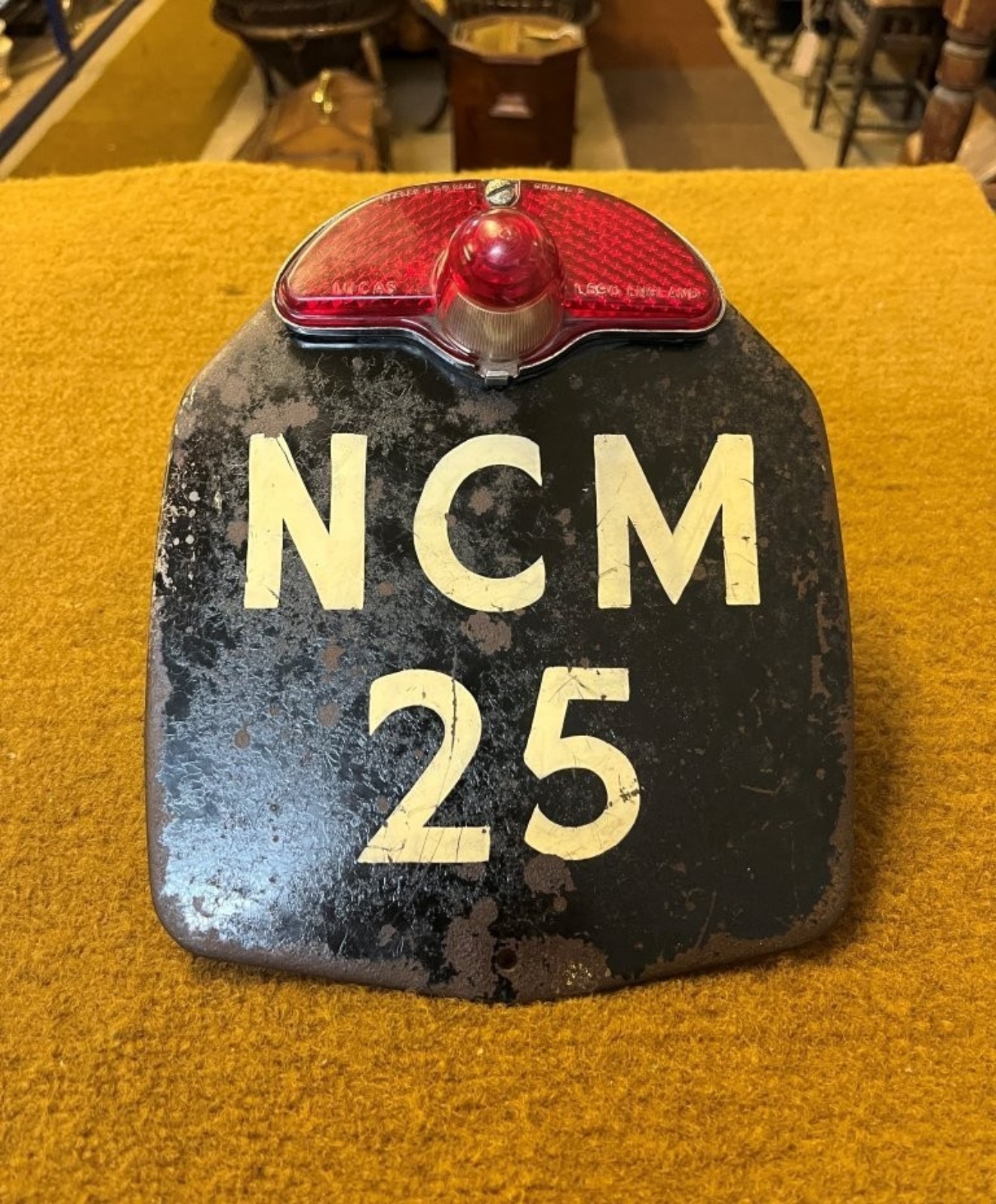 Vintage Raleigh Moped Rear Number Plate Holder and Light