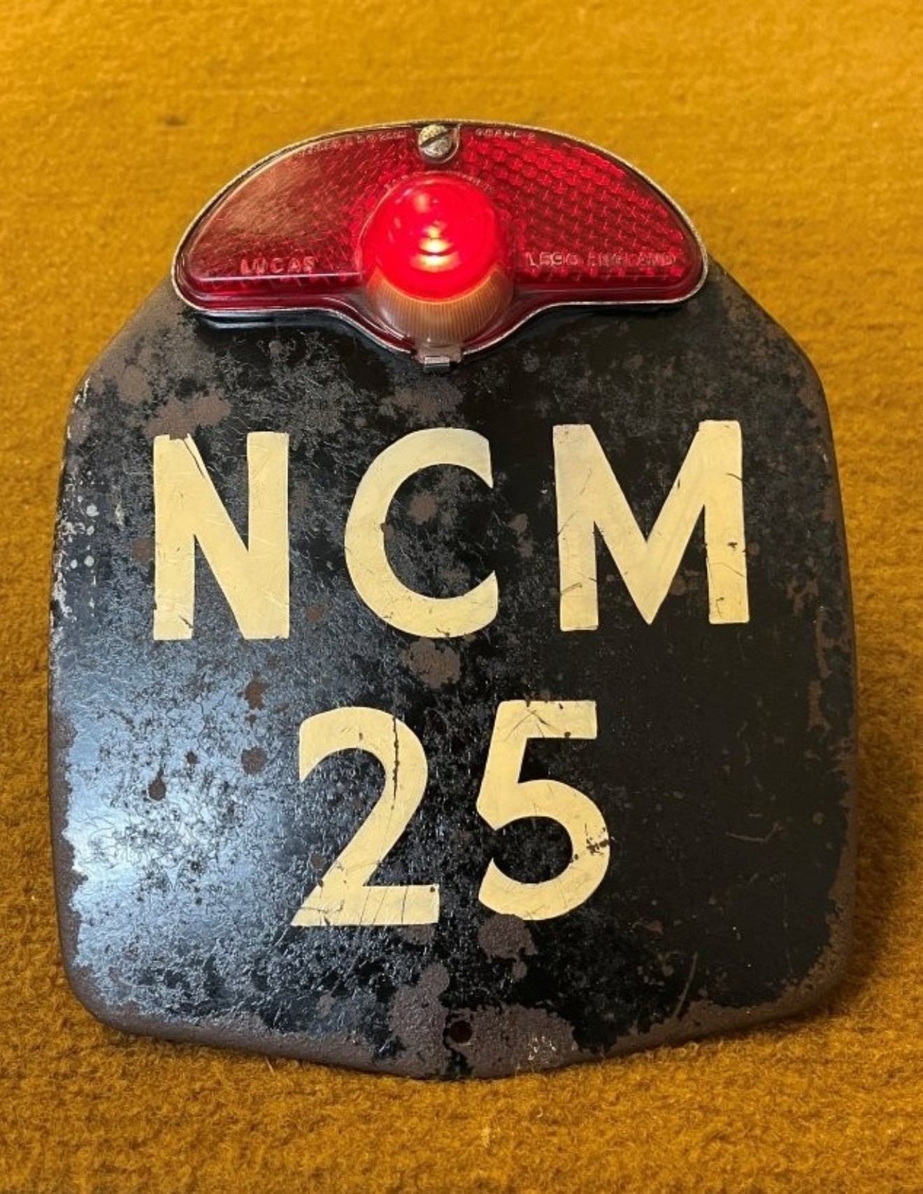 Vintage Raleigh Moped Rear Number Plate Holder and Light