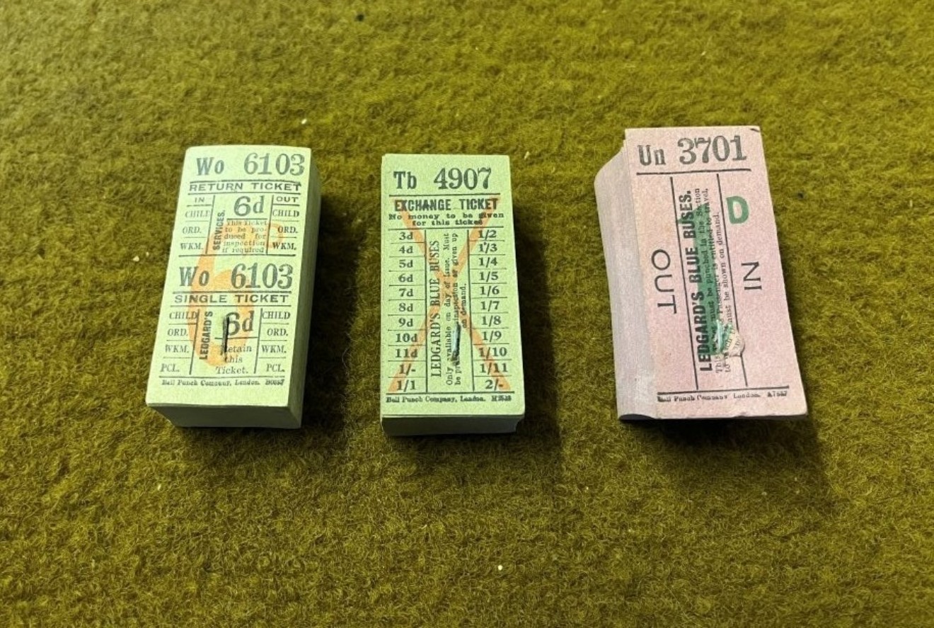 Vintage 3 Blocks of Legard's Coaches Yorkshire Unused Bus Tickets