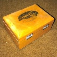 Victorian Mauchline Ware Stamp Box “Burns Cottage”