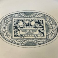 Antique Brown Westhead Moore & Co Meat Platter