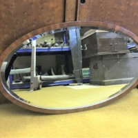 Vintage Oval Wooden Frame Bevelled Edge Mirror