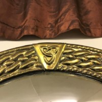 Brass Rimmed Convex Arts & Crafts Mirror