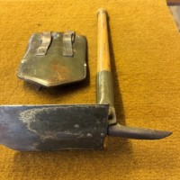 Vintage Military Entrenching Tool in Leather Case