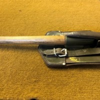 Vintage Military Entrenching Tool in Leather Case