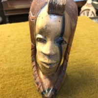 Vintage West African Hand Carved Hardwood Bust