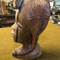 Vintage West African Hand Carved Hardwood Bust