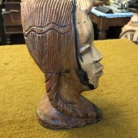 Vintage West African Hand Carved Hardwood Bust