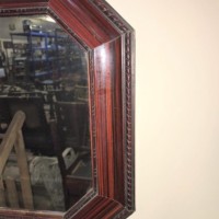 Mahogany Effect Octagonal Mirror