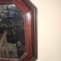 Mahogany Effect Octagonal Mirror