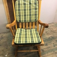 Solid Pine Rocking Chair c/w Cushions