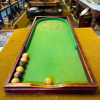 Antique Table Top Thumb Operated Bagatelle Game