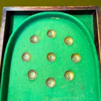 Antique Table Top Thumb Operated Bagatelle Game
