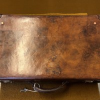 Vintage Leather Suitcase Reinforced Leather Corners