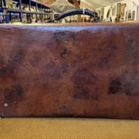 Vintage Leather Suitcase Reinforced Leather Corners