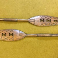 Pair of West African Ceremonial Hardwood Paddles