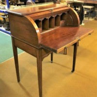 Edwardian Mahogany Inlaid Cylinder Top Desk