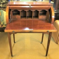 Edwardian Mahogany Inlaid Cylinder Top Desk