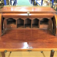 Edwardian Mahogany Inlaid Cylinder Top Desk