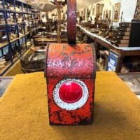 Vintage Red Roadworkers Danger Paraffin Lamp