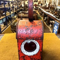 Vintage Red Roadworkers Danger Paraffin Lamp