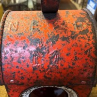 Vintage Red Roadworkers Danger Paraffin Lamp