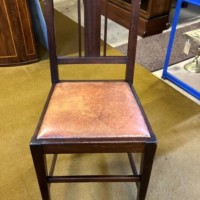 Vintage Set of 6 Dining Chairs Mahogany Frames with Leather Seats