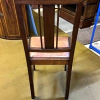 Vintage Set of 6 Dining Chairs Mahogany Frames with Leather Seats