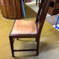 Vintage Set of 6 Dining Chairs Mahogany Frames with Leather Seats