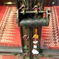 Antique Asian Hand Carved and Painted Hardwood Display Cabinet