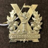 WW1 Tyneside Scottish White Metal Cap Badge