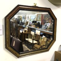 Vintage Octagonal Wood and Gesso Wall Mirror