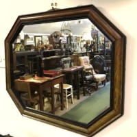 Vintage Octagonal Wood and Gesso Wall Mirror