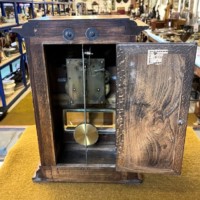 Antique Golden Oak Mantel Clock by Hamburg American Clock Company