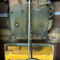 Antique Golden Oak Mantel Clock by Hamburg American Clock Company