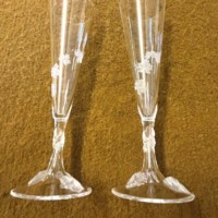 Vintage Pair of Lalique France Champagne Flutes