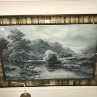 Grayscale Print, "Cattle Watering"