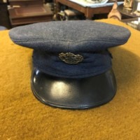 Vintage RAF Ordinary Airman's Peaked Cap c/w Brass Cap Badge