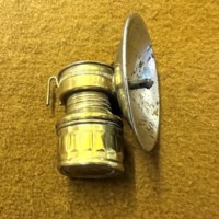 Antique Butterfly Trade Mark Brass Carbide Miners Lamp