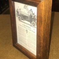 Antique Framed Maxwell Motor Car Advert ﻿'A Maxwell Reveals the Wisdom of Light Weight'