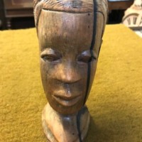 Vintage West African Hand Carved Hardwood Bust