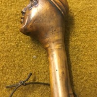 Antique Carved Blackthorn Walking Stick in the shape of a Face