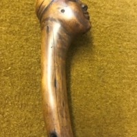 Antique Carved Blackthorn Walking Stick in the shape of a Face