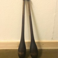 Pair of Antique Indian Exercise Clubs / Pins