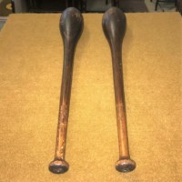 Pair of Antique Indian Exercise Clubs / Pins