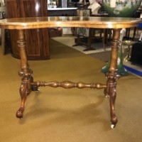 Victorian Walnut Kidney Shaped Console Table
